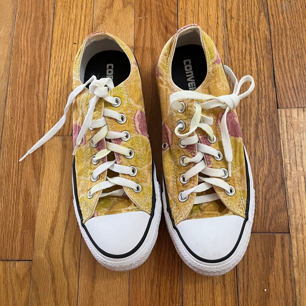 Converse Yellow and Pink Citrus Print